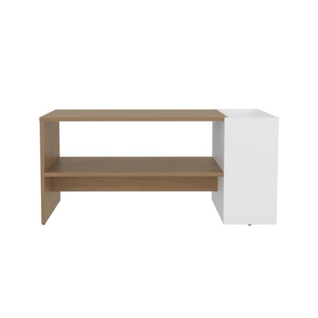 Homeroots 36in Beige Wood Fireplace Entertainment Center 725192