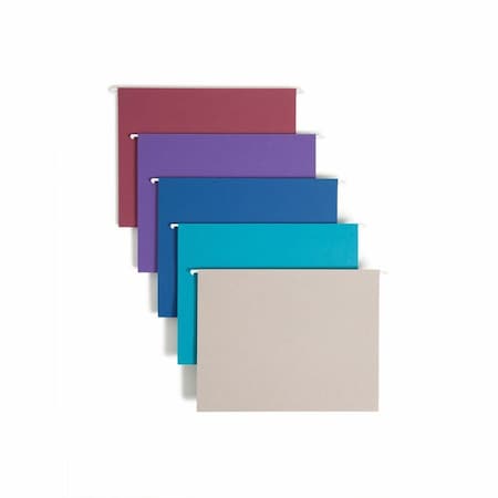 Smead Designer Assortment Hanging Folders, 1/5 Tab, 11 Point Stock, Letter, 25/Box 64056