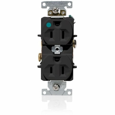 Leviton Dup HG 15A 125V Self-Gr Blk C8200-E