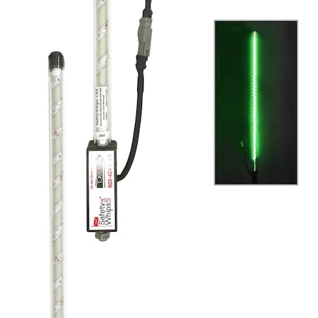 Safetywhips 2' Super Duty Fully Lit Green LED Whip SDL02G