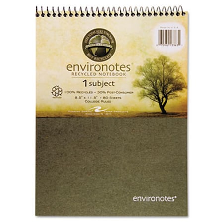 Roaring Springs Roaring Spring  Environotes Wirebound Notebook- 8 1/2 x 11 1/2- Flipper- 80 Sheets- College Rule 13363