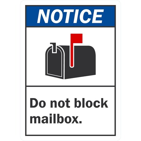 Lyle Do Not Block Mailbox (With Graphic), 5x7, Non-Reflective, White G-16896-ND_5x7
