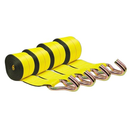 Mytee Products 4PK 2inx27ft Winch Strap w/Wire Hook for Flatbed Truck Utility Trailer 333lbs WLL, 4PK WS227WHx4
