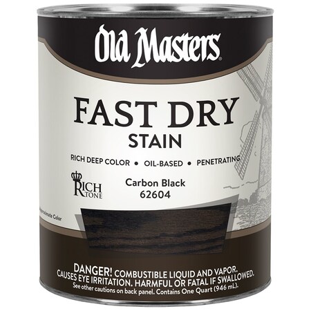 Old Masters 1 Qt 62604 Carbon Black Fast Dry Stain Interior Oil-Based Wood Stain 62616
