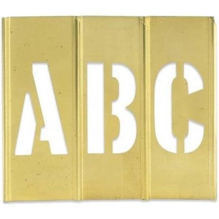 Partners Brand Brass Stencils, Letter/Number, 3", Brass, PK45 STBLN3