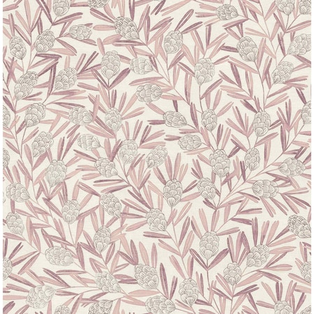 A-Street Prints Zulma Pink Decorative Botanical Wallpaper 2970-26104