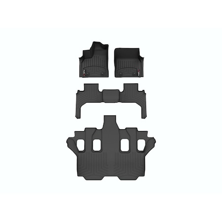 Weathertech Black, Front, rear, and rear Floorliners 441713-1-2-3