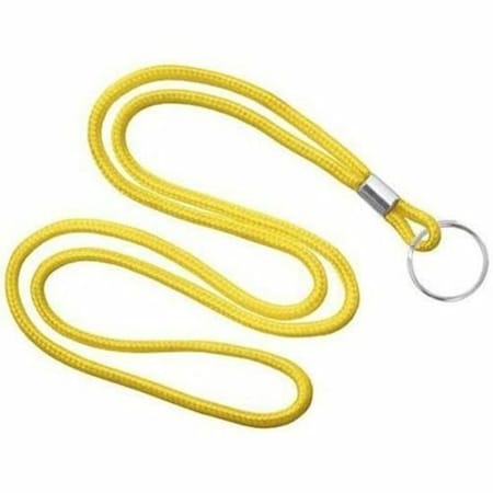 Brady LANYARD STANDARD, YELLOW, ROUND WOVEN LANYARD W/NICKEL PLATED STEEL, SPLIT RING 2135-3109
