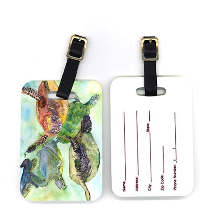 Carolines Treasures 4 x 2.75 in. Pair of Turtle Luggage Tag CA74862