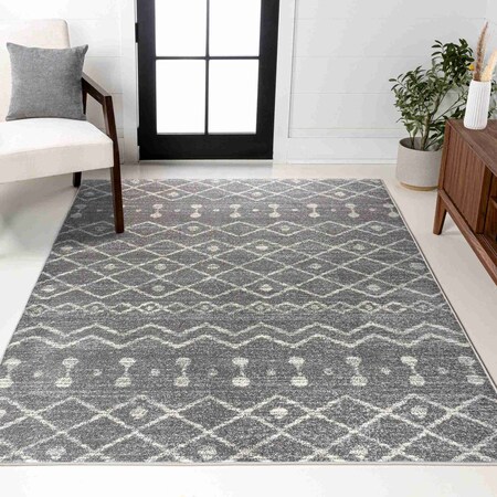 Jonathan Y Aksil Moroccan Beni Souk Gray/Cream 4 ft. x 6 ft. Area Rug MOH208C-4