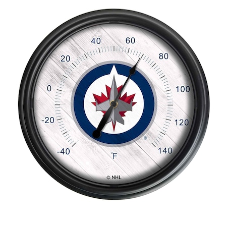 Holland Bar Stool Co Winnipeg Jets Indoor/Outdoor LED Thermometer ODThrm14BK-08WinJet