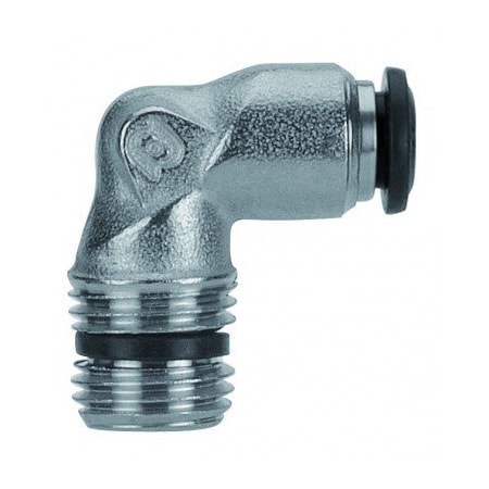 Usa Industrials Push to Connect Tube Fitting, Nickel Plated Brass w/ Plastic Release Ring, Male Elbow, 10mm Tube ZUSA-TF-PTC-NPBR-109