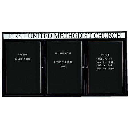 Aarco Outdoor Enclosed Directory w/ Al Frame Header, Bronze Anodized, 36''Hx72''W OADC3672-3HBA