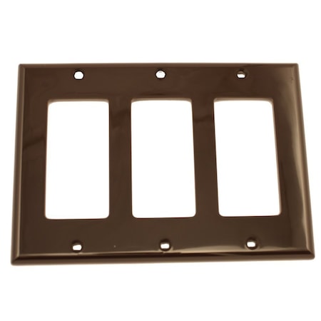 Leviton Decora Wallplate, Standard Size, Gang 3, Brown 80411