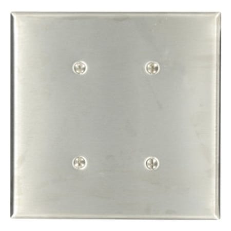 Leviton Wall Plate, Blank, Stainless Steel 84134-40
