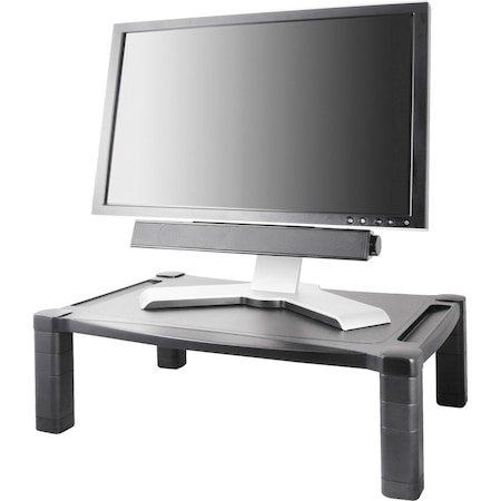 Kantek Extra Wide Adjustable Monitor Laptop Stand 20inx13in Single, Black KTKMS500