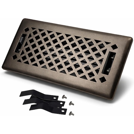 Sierra Grates 4 in. H X 12 in. W Powder Coat Steel, Metallic Bronze Floor Register LAT412-BRZ