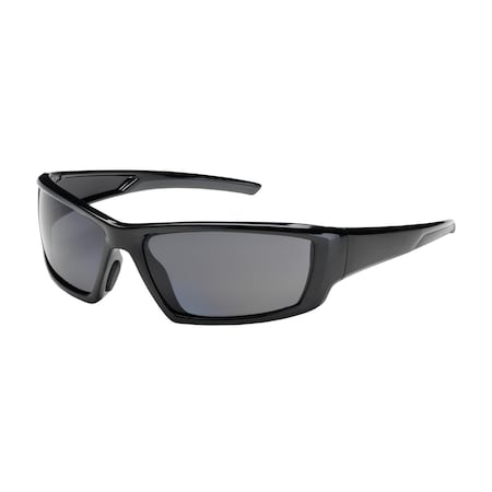 Bouton Optical Full Frame Safety Glasses with Black Frame, Gray Lens and Anti-Scratch / Anti-Fog Coating 250-47-0021