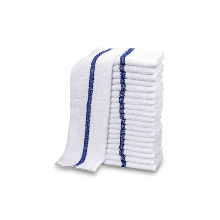 Bsl Cotton Towel Blue Striped 22 oz Bar Mop 14 x 17, PK24 3629-24P