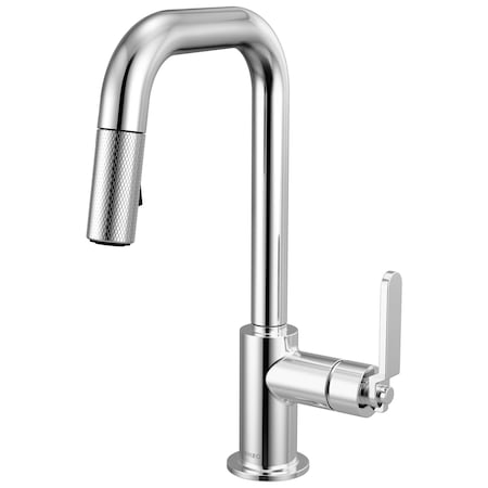 Brizo Litze Pull-Down Prep Faucet with Square Spout, Industrial Handle Chrome 63954LF-PC
