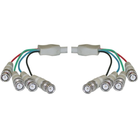 Cable Wholesale BNC x 4 Male to BNC x 4 Male Cable, Double-Shielded, 25 foot 10B1-06125
