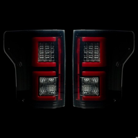 Recon 15-17 F150(REPLACES OEM HALOGEN STYLE TAILLIGHTS)LED TAILLIGHTS-SMOKE 264268BK