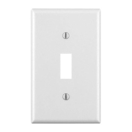 Leviton Wallplate, 4-1/2 in L, 2-3/4 in W, 1 -Gang, Thermoset, White, Smooth, 10PK M24-88001-WMP