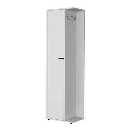 Homeroots 71in White Wood Accent Cabinet With Two Doors 552286