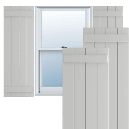 Ekena Millwork True Fit PVC Four Board Joined Board-n-Batten Shutters, Hailstorm Gray, 21 1/2W x 67H, PR TFP101BBF21X067ST