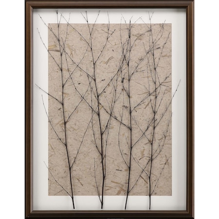 Homeroots Whispering Forest Gold Framed Print Wall Art 525515