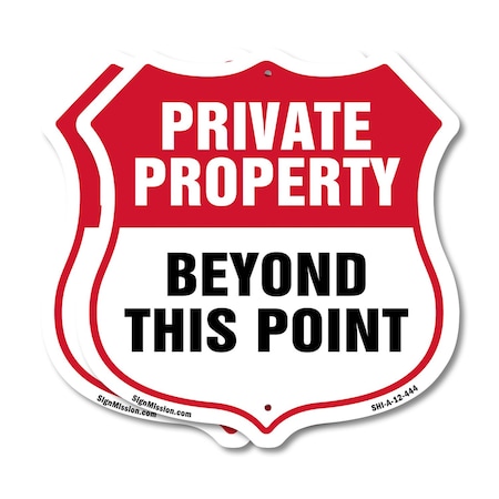 Signmission Private Property Shield Sign Private Pro, 12 inch X 12 inch, Plastic Sign, 2PK SHI-P-2PACK-12-444