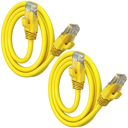 Maximm Cat6 Ethernet Cable 3ft 10Gbps 550MHz UTP, 2PK, Yellow, 2PK CAT6CCA-3YL-2PK