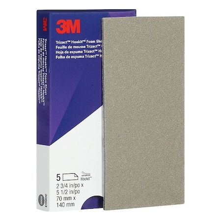 3M Abrasive Sheet, Foam, 70mm x 140mm Sz, PK5 30803