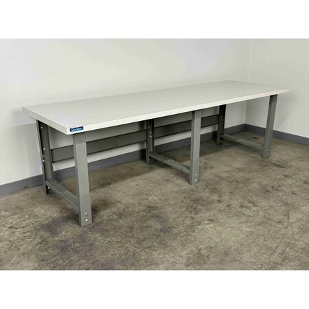 Stackbin Bolted Workbenches, 96"W, Adj. H, 3500lb E9630-3505-BG
