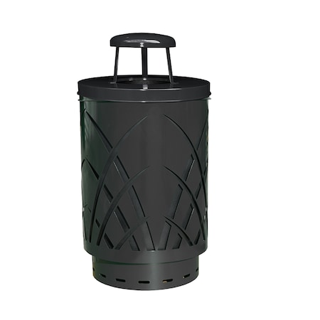 Witt Industries Black Outdoor Receptacle with Sleek Design with Rain Cap SAW40P-RC-BK