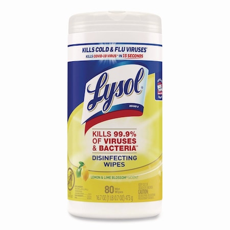 Lysol Disinfecting Wipes, Canister, Lemon and Lime Blossom, White 19200-77182
