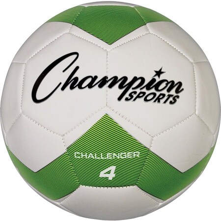 Champion Sports CH4GN Challenger Series Soccer Ball; Green & White - Size 4 CH4GN
