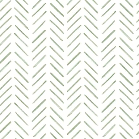 York Wallcoverings Painted Herringbone Green Wallpaper CV4452