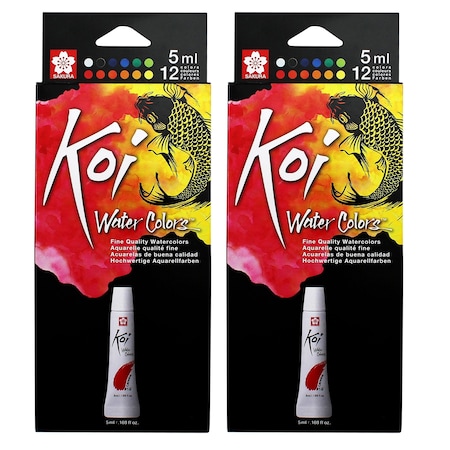 Sakura Koi Watercolor Tube Set, 5mL, 12-Color Set, 2PK XMW5L-12SET