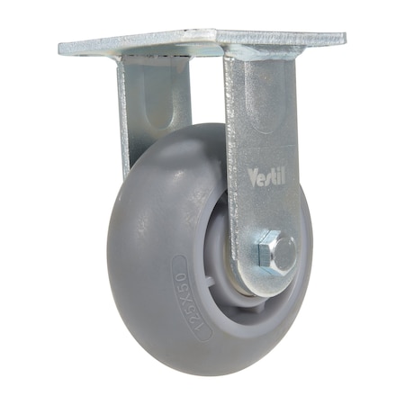 Vestil Thermoplastic Rubber Rigid Caster 5 In. Diameter x 2 In. Width 551 Lb. Capacity Light Gray CST-VE-5X2TPR-R