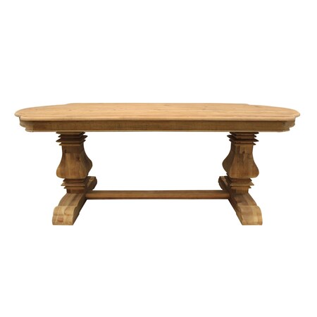 Homeroots 84" Natural Solid Wood Trestle Base Dining Table 488684