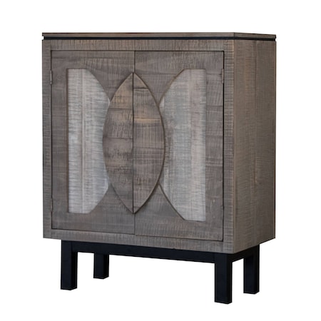 Homeroots 32" Gray Solid and Manufactured Wood Distressed Buffet Table 527095