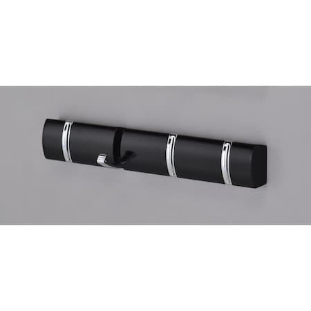 Inroom Furniture Designs Wall Cloth Hanger - Black, 2 x 14.5 x 1 in. CH-4704BK