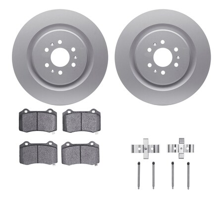 Dynamic Friction Co DFC GEOSPEC Coated Rotor- Heavy Duty Brake Pad includes Hardware 4412-46001