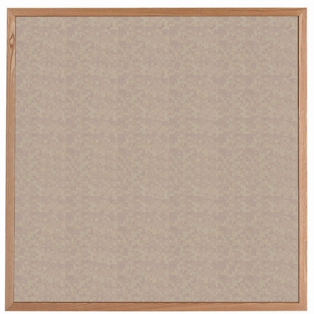 Aarco VIC Cork Bulletin Board, Red Oak Frame, Clear Lacquer Finish, Blanched Almond 48''Hx48''W OW4848186