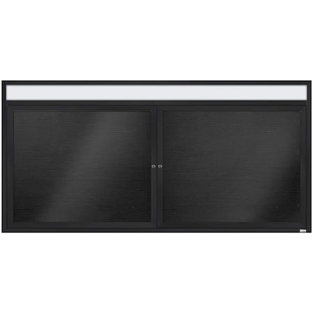 Aarco Enclosed Letter Board Directory w/ Powder Coated Black Al Frame and Header, 36''Hx72''W, 2 Doors ADC3672HBK