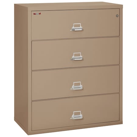 Fireking 4 Drawer, 1 Hr Fire & Impact Rated, 44" Wide Lateral Taupe 4-4422-CTA