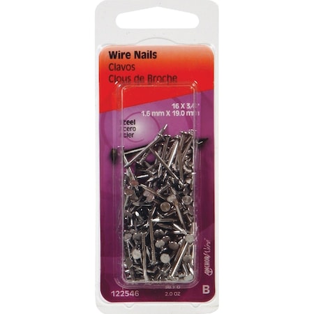 Hillman Anchor Wire 3/4'' 16 ga Bright Wire Nails, 2 Oz. 122546