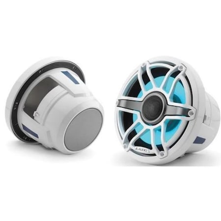 Jl Audio 8.8in Marine Speakers , Gloss White Sport Grille & Trim, RGB LED, 93731, 010-03095-00, 2PK 93731/010-03095-00