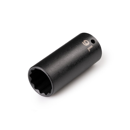 Tekton 1/4'' Drive x 16 mm Deep 12-Point Impact Socket SID03316
